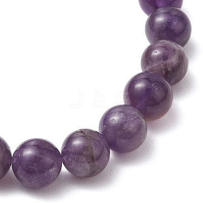 Natural Amethyst Beaded Stretch Bracelets for Women Men BJEW-JB11099-1