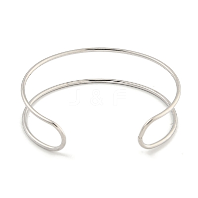 Non-Tarnish Hollowed 304 Stainless Steel Cuff Bangles for Women Men BJEW-P331-02P-1