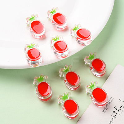 Transparent Enamel Acrylic Beads TACR-S155-002F-1