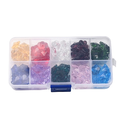 100Pcs 10 Colors Glass Pendants AJEW-H154-08C-1