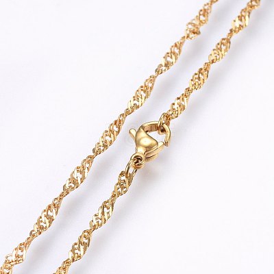 304 Stainless Steel Singapore Chain Necklaces MAK-L015-25D-1