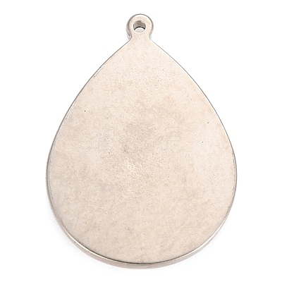 304 Stainless Steel Pendant Cabochon Settings for Enamel STAS-Z016-12P-1