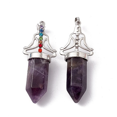Natural Amethyst Big Pointed Pendants G-I342-01P-02-1
