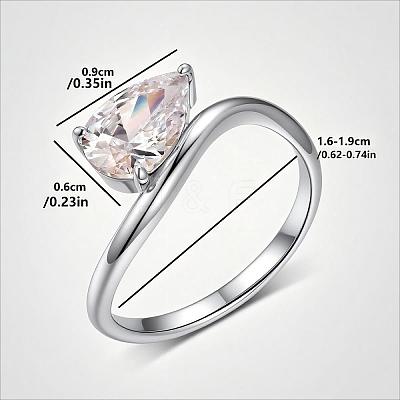 Brass Pave Single Cubic Zirconia Finger Rings for Women ZK8046-4-1