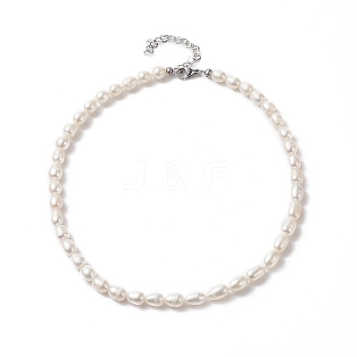 Natural Pearl Beaded Necklace for Women NJEW-JN04188-02-1