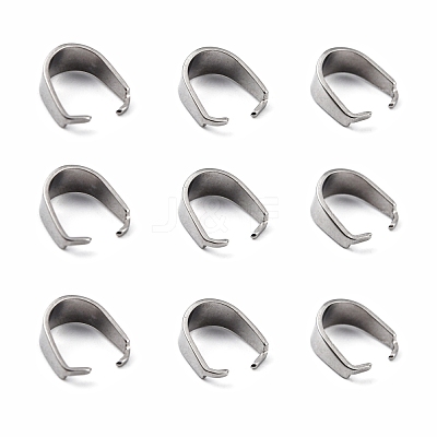 Tarnish Resistant 304 Stainless Steel Snap on Bails X-STAS-R048-9x7mm-1