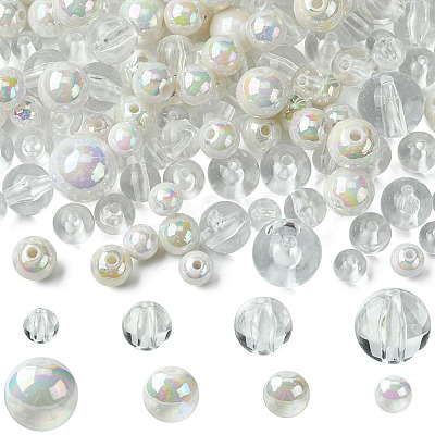 250Pcs 8 Styles Opaque Acrylic Beads MACR-FS0001-62-1
