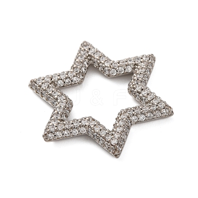 Rack Plating Brass Micro Pave Clear Cubic Zirconia Linking Rings KK-Z070-12P-01-1