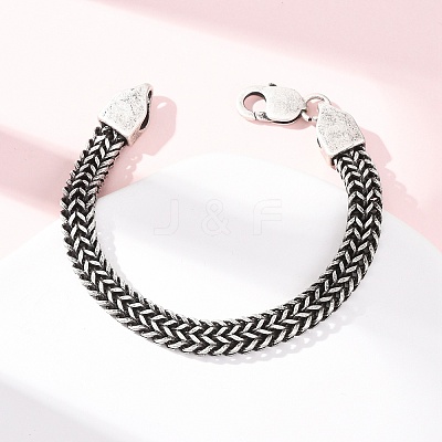 304 Stainless Steel Wheat Chain Bracelets for Women Men BJEW-C148-01AS-1