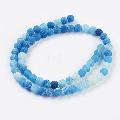 Natural Crackle Agate Beads Strands G-G055-6mm-2-1