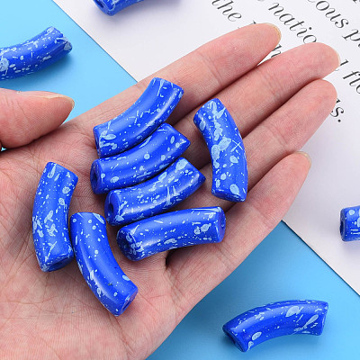 Opaque Spray Painted Acrylic Beads MACR-S372-001F-1