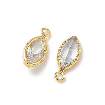 Brass Micro Pave Cubic Zirconia Horse Eye Charms KK-Z136-32G-01-1