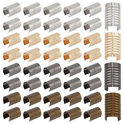 200Pcs 4 Colors Iron Folding Crimp Ends IFIN-PH0002-42-1
