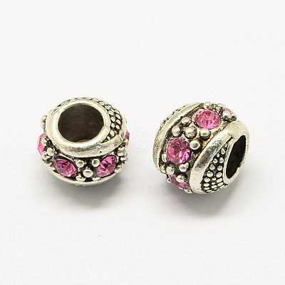 Alloy Rhinestone European Beads MPDL-R036-08D-1