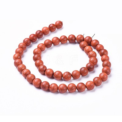 Natural Wood Beads Strands WOOD-F008-01-B-1