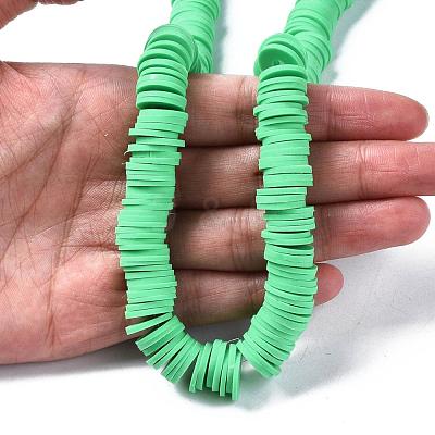 Flat Round Handmade Polymer Clay Beads CLAY-R067-12mm-06-1