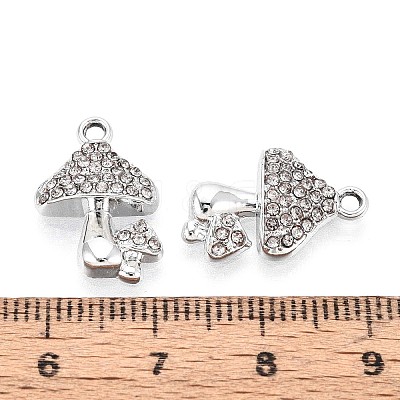 Rack Plating Alloy Rhinestone Pendants PALLOY-T091-25M-P-1
