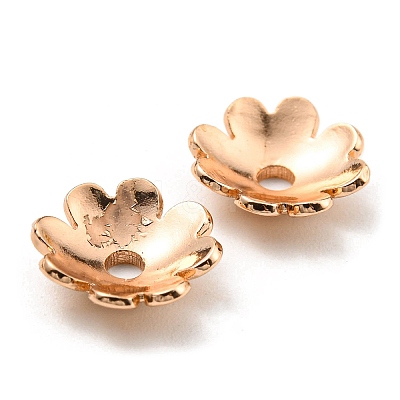 Rack Plating Brass Bead Cap KK-F856-02B-RG-1