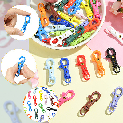 32Pcs 16 Colors POM Plastic Swivel Clasps FIND-SC0017-03-1