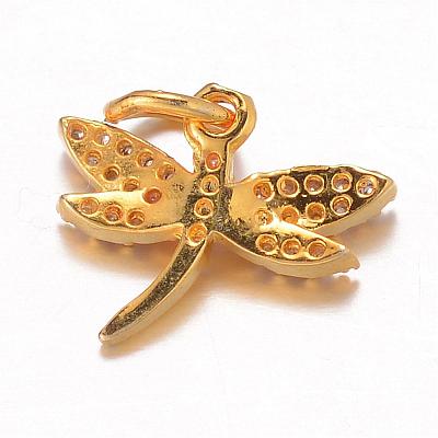 Brass Micro Pave Cubic Zirconia Charms ZIRC-K045-09-1