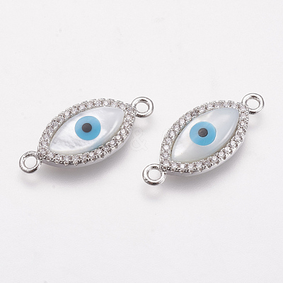 Brass Micro Pave Cubic Zirconia Links KK-F731-48P-1