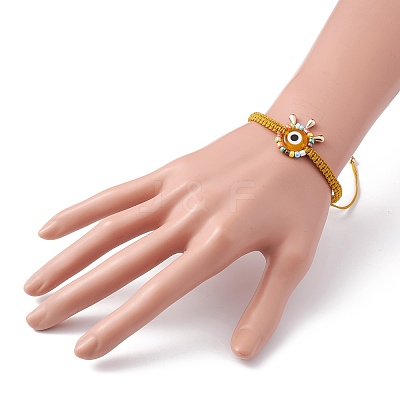Big Evil Eye Braided Bead Bracelet BJEW-JB07109-1
