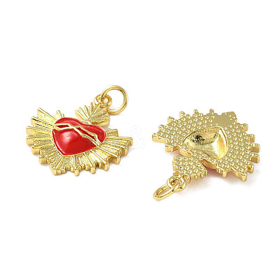 Brass Enamel Pendants KK-R229-06G-03-1