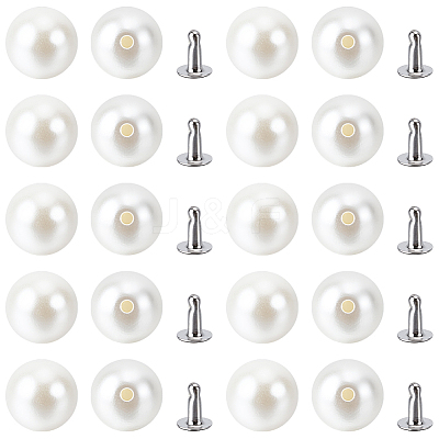 100 Bags ABS Plastic Imitation Pearl Rivet Studs DIY-GF0013-39-1