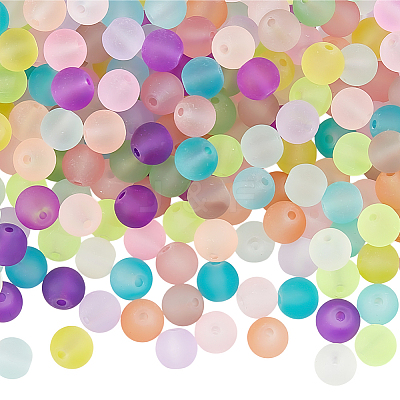 Transparent Frosted Glass Beads FGLA-PA0001-02C-1