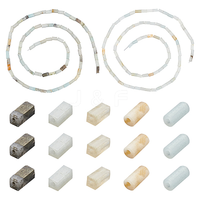 2 Strands 2 Styles Natural Flower Amazonite Beads Strands G-PH0002-33-1