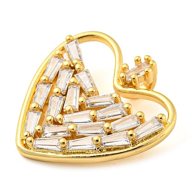 Rack Plating Brass Micro Pave Cubic Zirconia Pendants KK-C044-19G-1