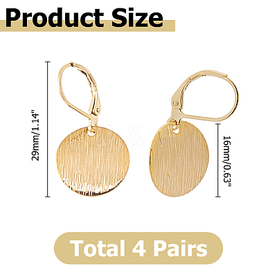 4Pair Brass Leverback Earrings EJEW-HS00002-1