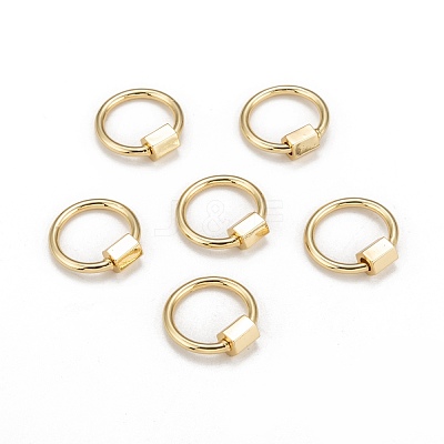 Brass Screw Carabiner Lock Charms X-KK-T047-06G-1