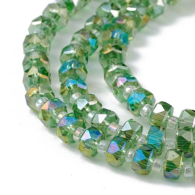 Transparent Electroplate Glass Beads Strands EGLA-F153-AB06-1