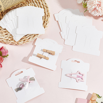 100Pcs Blank Paper Hair Clip Display Cards CDIS-SP0001-36-1