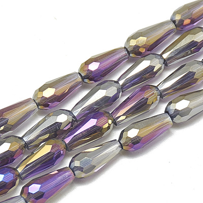 Electroplate Glass Beads Strands EGLA-Q099-C01-1