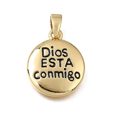 Brass with Black Enamel Pendants KK-CBAA632-35G-1