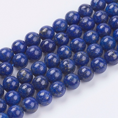 Natural Lapis Lazuli(Filled Color Glue) Beads Strands G-K269-02-8mm-1