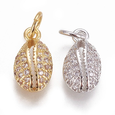 Brass Micro Pave Cubic Zirconia Charms ZIRC-E145-80-1