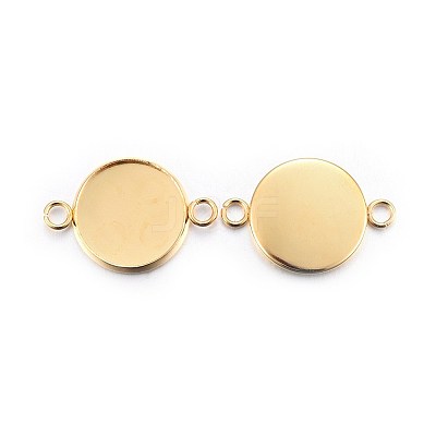 201 Stainless Steel Cabochon Connector Settings X-STAS-F191-15G-E-1