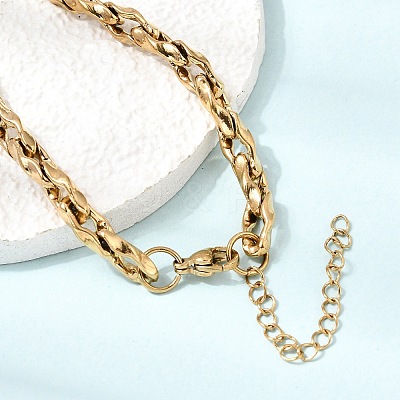 5.5MM 304 Stainless Steel Twisted Oval Link Chain Necklaces for Man and Women SA-CBAB767-18C-G-1