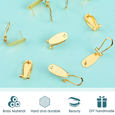 30Pcs Brass Stud Earring Findings KK-SP0001-45G-1