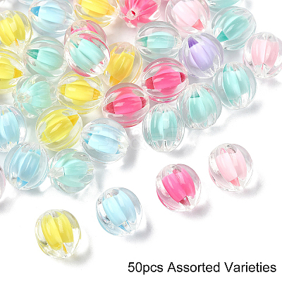 50Pcs Transparent Acrylic Beads TACR-YW0002-30-1