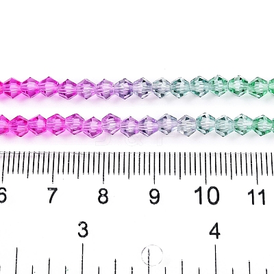 Gradient Color Baking Paint Glass Bead Strands X1-DGLA-A039-T4mm-A010-1