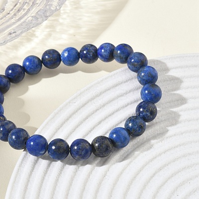 Natural Lapis Lazuli Round Beaded Stretch Bracelets GG-CBA12F1-02A-09-1