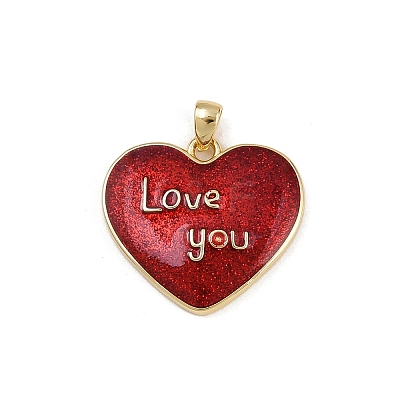 Brass Enamel Pendants KK-D424-31C-G-1