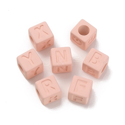 Rubberized Style Transparent Acrylic Beads OACR-K007-014A-1