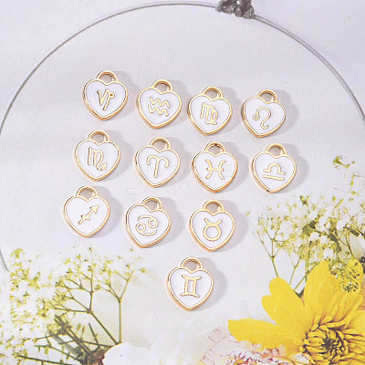 Light Gold Plated Alloy Enamel Pendants ENAM-R055-05A-1