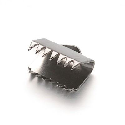 Tarnish Resistant 304 Stainless Steel Ribbon Crimp Ends STAS-G130-11C-1