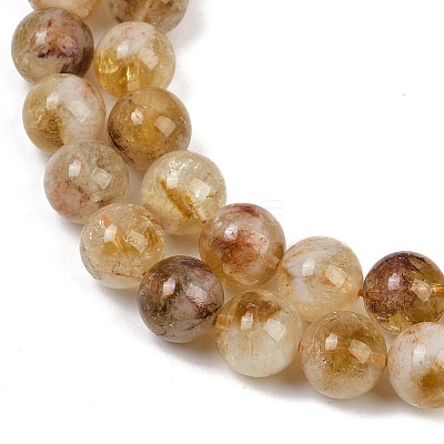 Heated Natural Citrine Beads Strands G-U026-A04-10mm-1